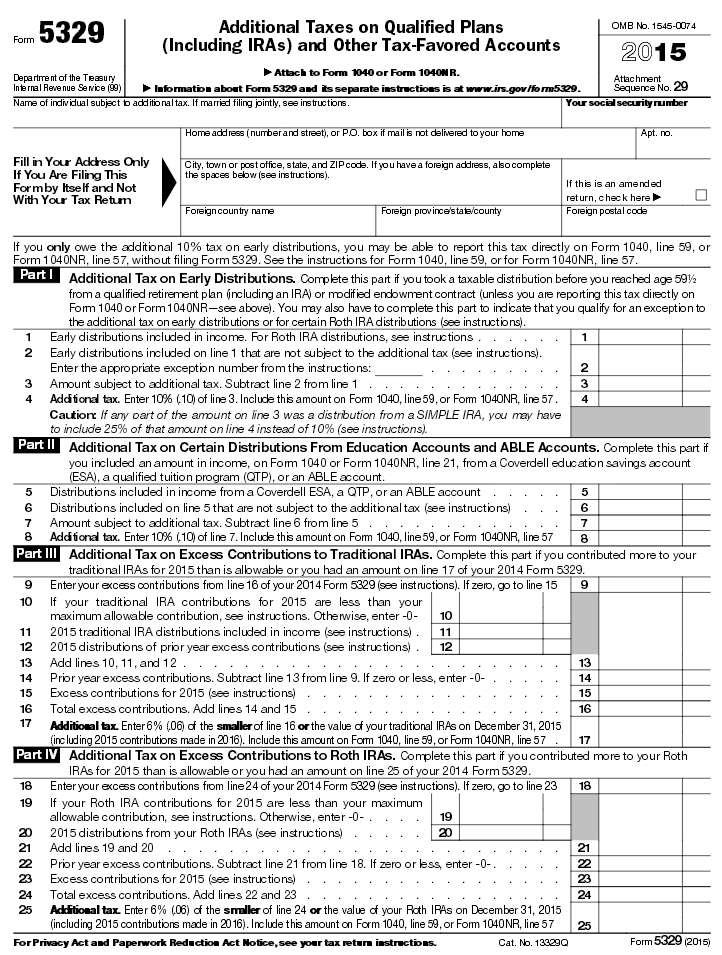 Form 5329 Page 1